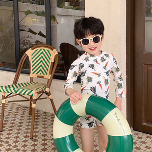 防晒泳装 男童分体游泳衣韩版 长袖 新款 中小童海边戏水速干泳衣 夏季