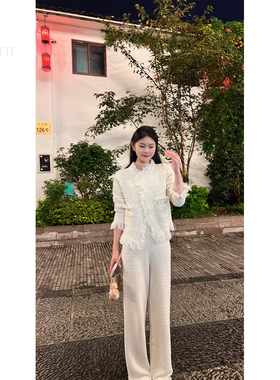 遇儿推荐【心中白月光】气质羊绒上衣加裤子套装20240146