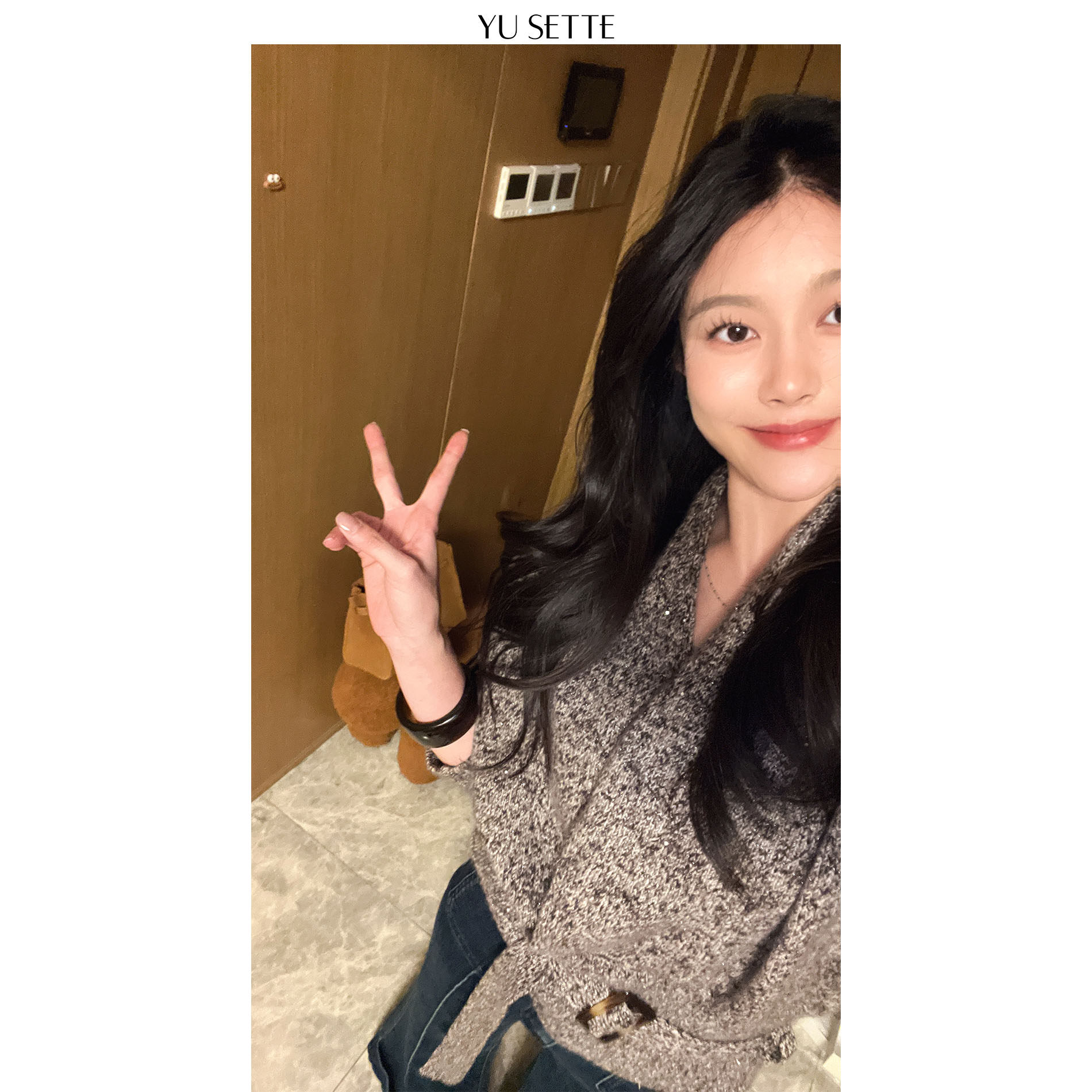 遇儿推荐【定制纱线羊绒羊毛毛衣~】交叉绑带毛衫20250214