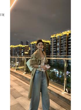 遇儿推荐【风衣套装】气质香槟风衣套装20240145