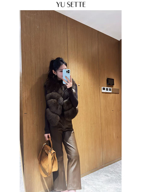 遇儿推荐【超软蛋白皮咖色】气质时尚咖色皮裤20250205