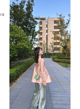 遇儿推荐【嫩粉套装】气质粉色吊带加短裤套装20240129