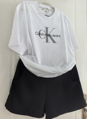 韩国男女情侣CK短袖T恤时尚运动宽松休闲春夏新40EM286