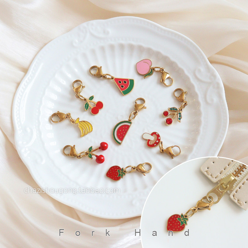 diy钩针编织包记号扣拉链头