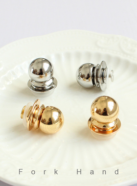 叉子手工锁扣韩国手拎包钩针包五金件球锁球形包扣包锁弹簧插扣