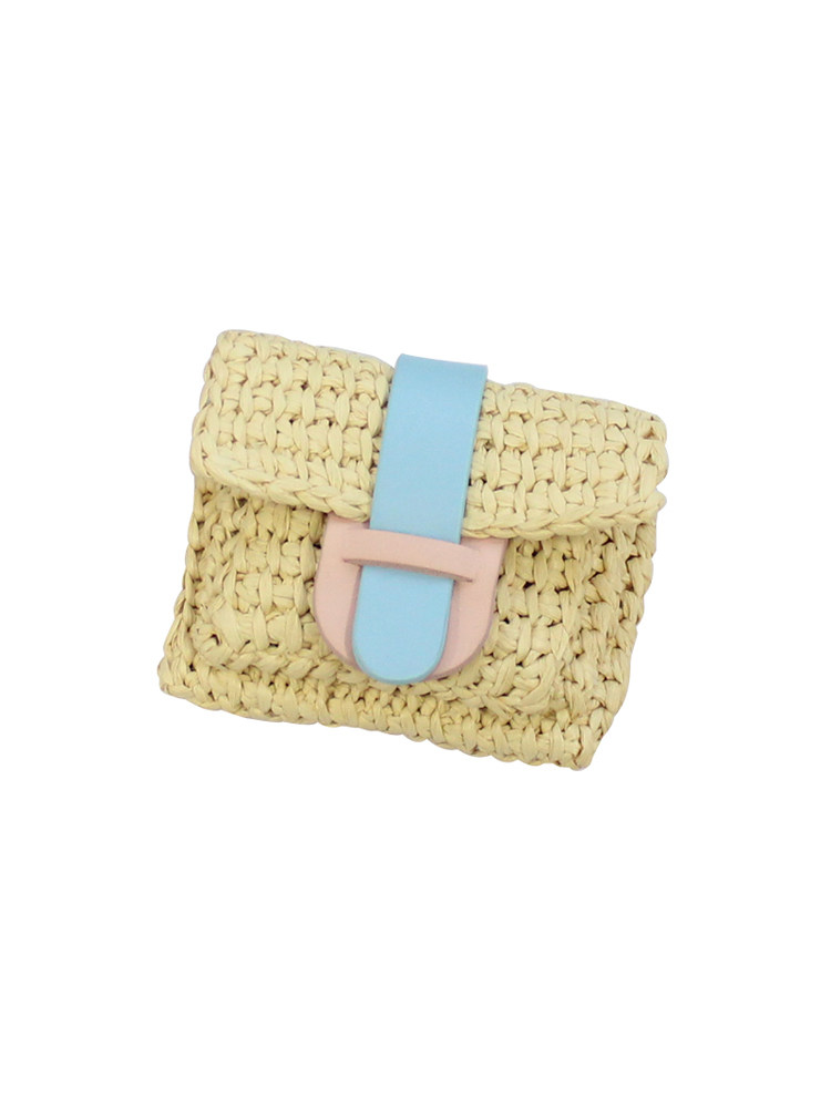 AFGHANISTAN CROCHET CARD HOLDER SMALL LEATHER ACCESSORIES BUCKLE MINI SMALL BAG POCKET BAG BUCKLE BAR NEEDLE KNITTED MATERIAL