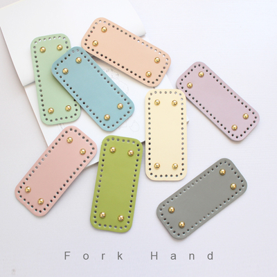 手工钩针包包真皮编织配件方形