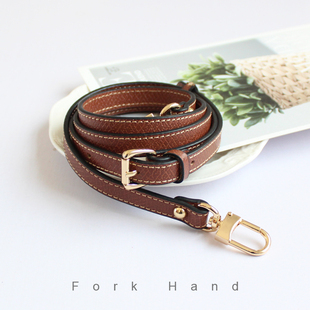 叉子手工1.4cm龙骧包改造斜背配件斜跨包带头层皮饺子包改装 长背