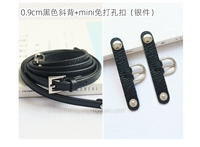 Черный без перфорации (мини-размер)-серебро + ремешок через плечо