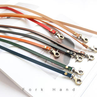 叉子手工0.7cm斜背包带 头层牛皮真皮斜跨长包带细 女包背包带子