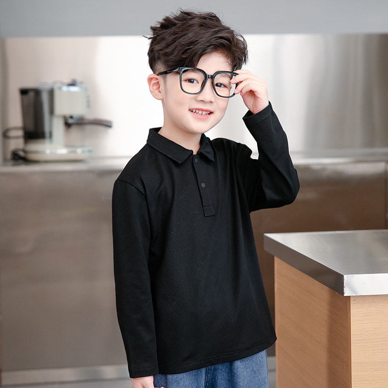 童装儿童长袖T恤POLO衫2026春季新款男女童宝宝学生洋气翻领上衣