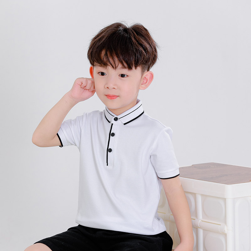 童装儿童短袖纯棉T恤POLO衫2025夏季男童半袖洋气中大童翻领上衣