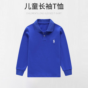 童装儿童翻领长袖t恤男女童纯棉体恤polo衫2026春秋薄款宝宝上衣