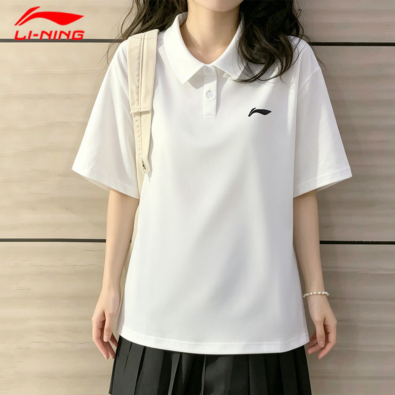 李宁纯棉POLO衫女初中生短袖图片