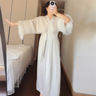 纯欲宫廷风睡袍 300斤性感睡衣女缎面雪纺长款 加肥加大码 女胖mm2