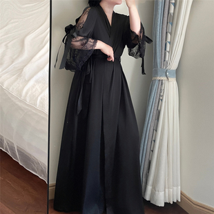 300斤夏胖mm蕾丝睡衣丝绸性感睡衣宽松女款 加肥加大码 冰丝睡袍2