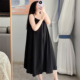 特大码 家居服睡衣带胸垫可外穿 200斤胖妹妹黑色吊带睡裙女夏薄款