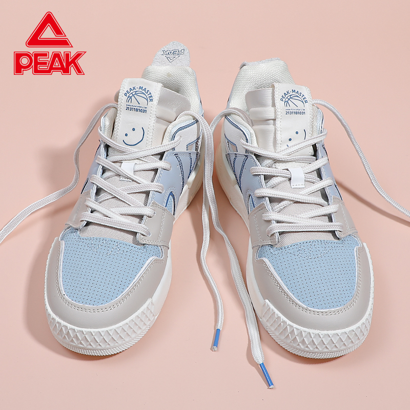 匹克女鞋2025新款秋冬篮球风厚底板鞋女款学生潮流百搭皮面运动鞋