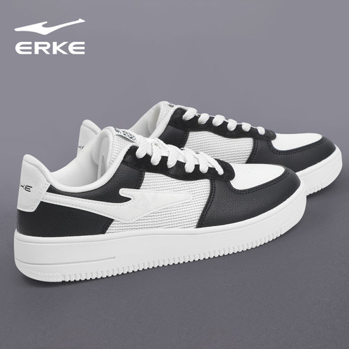 鸿星尔克女鞋2025新款黑白色熊猫板鞋女款小白鞋空军一号运动鞋子