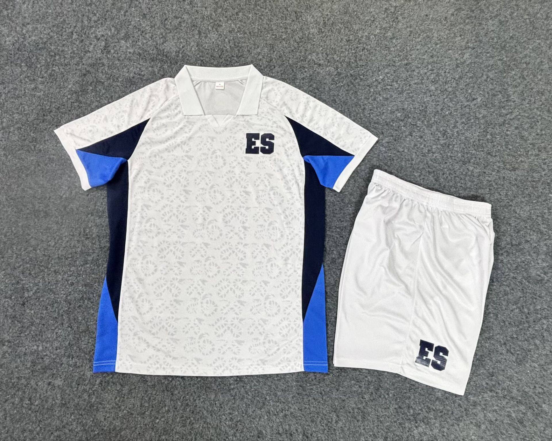 萨尔瓦多白色短袖球衣男2627冷门足球服套装定制印号字速干运动服