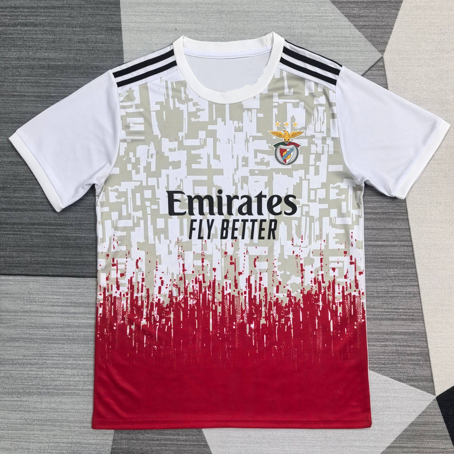 本菲卡短袖球衣冷偏门足球训练服男学生定制2526白色速干运动健身