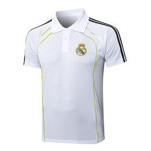 复古短袖足球训练服上衣POLO领白色男生夏新款速干运动踢球