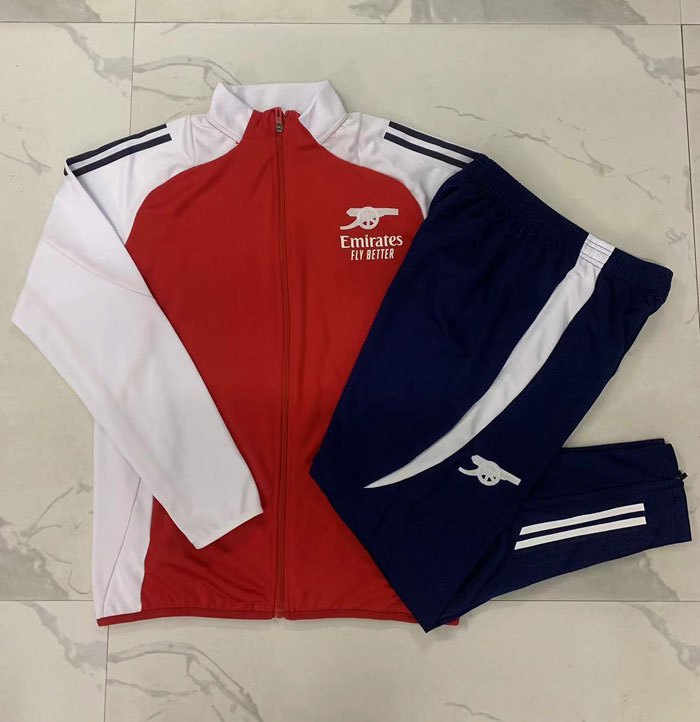 阿森纳红色长袖球衣外套男2425足球训练服出场热身健身长裤运动服