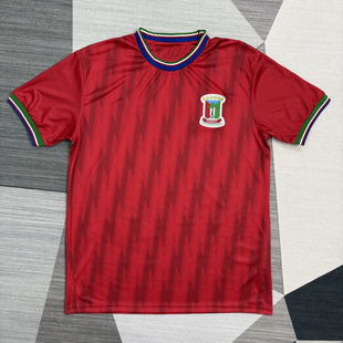 几内亚复古球衣冷门短袖足球训练服定制男女红色2526运动比赛健身