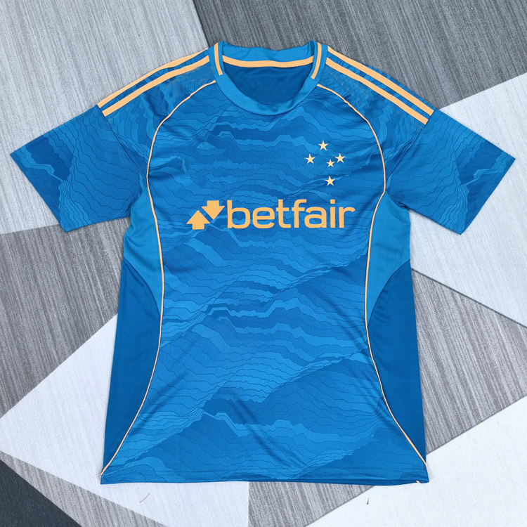 克鲁塞罗复古冷门球衣2526蓝色足球训练服定制夏季男比赛运动健身