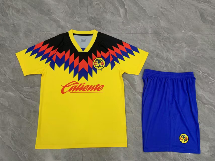 美洲冷偏门短袖足球服训练套装2526赛季定制男学生黄运动比赛跑步