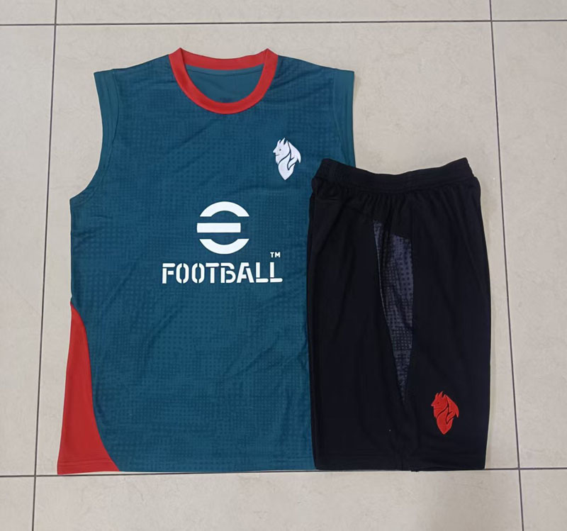 ac米兰2526绿色无袖足球训练服背心球衣男新款速干健身短裤运动服