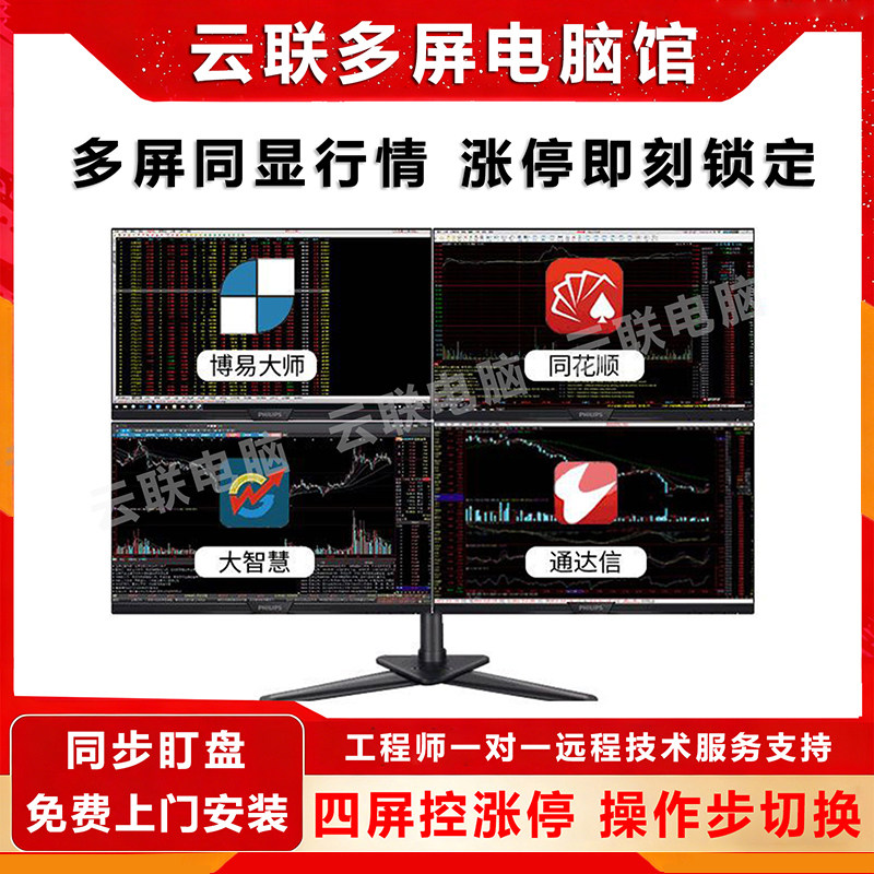 专业多屏炒股一机多屏四屏六屏电DIY兼容机