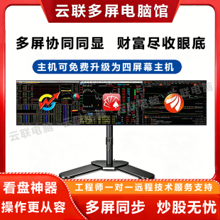 专业一机多屏炒股专用三屏四连屏6联屏股票看盘操盘期货电脑主机