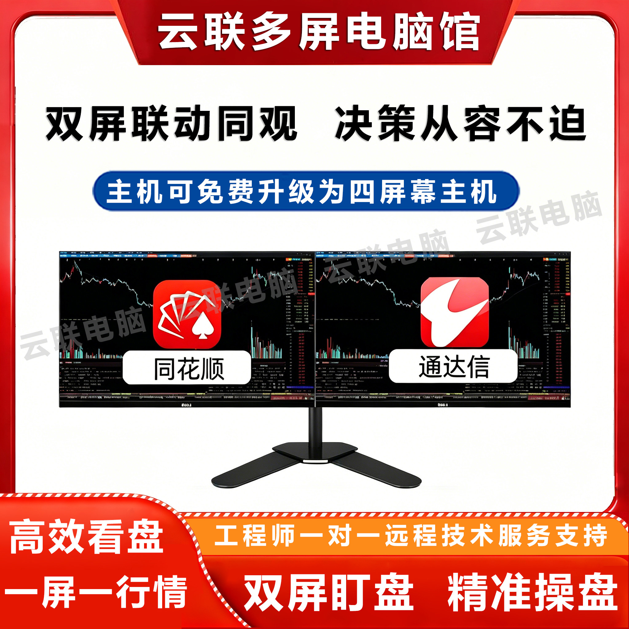 专业多屏炒股专用电脑主机股票期货金融交易多屏幕办公四屏双两屏