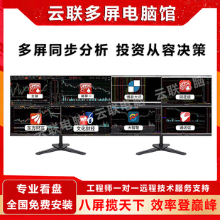 专业一机四屏六屏电脑多八屏幕炒股设备证券股票期货看盘电脑主机