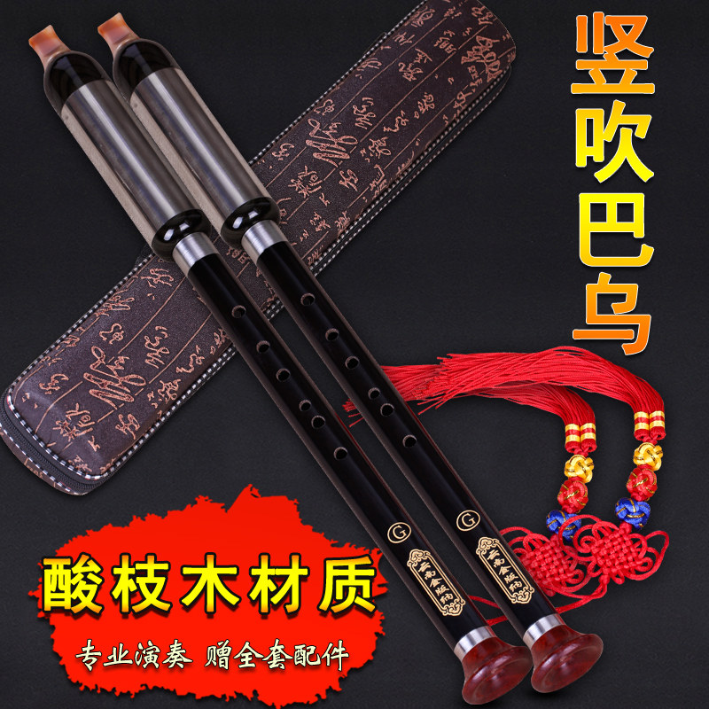 巴乌 竖吹黑酸枝巴乌 G调 F调 儿童成人吹奏乐器 送配件