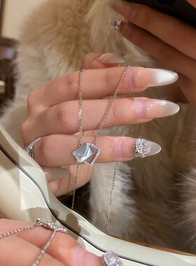 925银情书信封项链女 小众设计感锁骨链 高级感气质银饰礼物