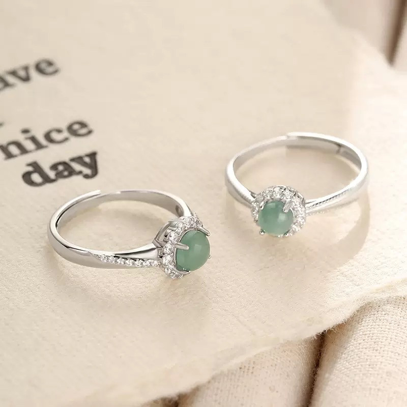S925纯银镶嵌翡翠蛋面戒指女轻奢小众设计感高级指环2025新送女友,饰品/流行首饰/时尚饰品新,戒指/指环,淘宝优惠券,粉丝福利购,淘宝优惠卷