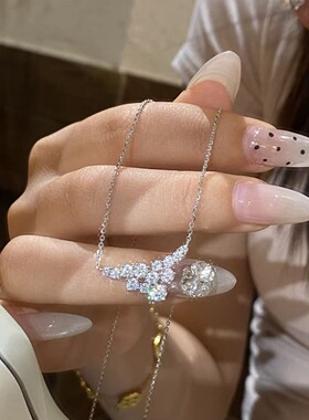 S925纯银浪漫星辰满钻项链女轻奢小众高级感锁骨链精致送女友礼物