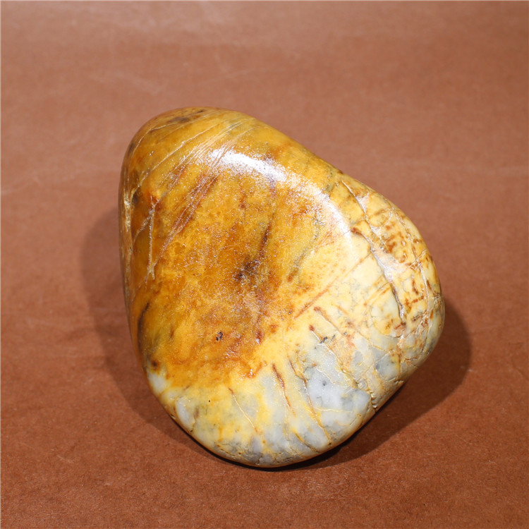 手把件和田玉籽料原石黄沁独籽无修282克黄玉新疆天然玉石籽包邮