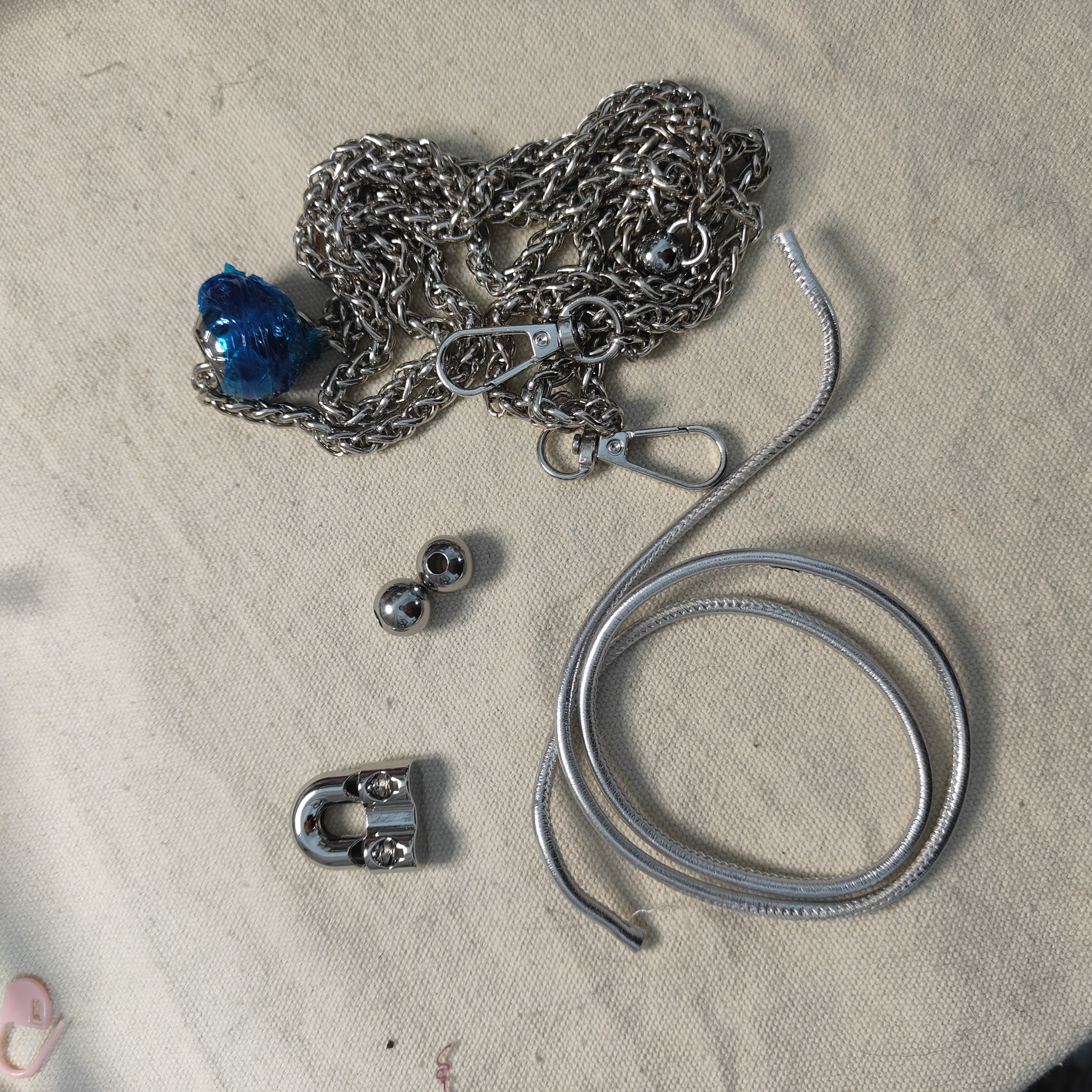 小红织集封心锁爱钱袋子钩织包包配件 链条包带包底包芯银线