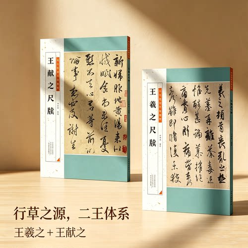 王羲之 王献之两本装 历代名家尺牍精粹 毛笔软笔楷书草书练字帖手札行书书法临摹附原碑帖简体旁注 入门到精通成人学生通用教程