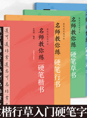 名师教你练硬笔系列4本草书行书楷书隶书 硬笔软笔入门级练字帖成人初学者钢笔实用技法字帖教材书籍 名家教你怎样写好硬笔书法