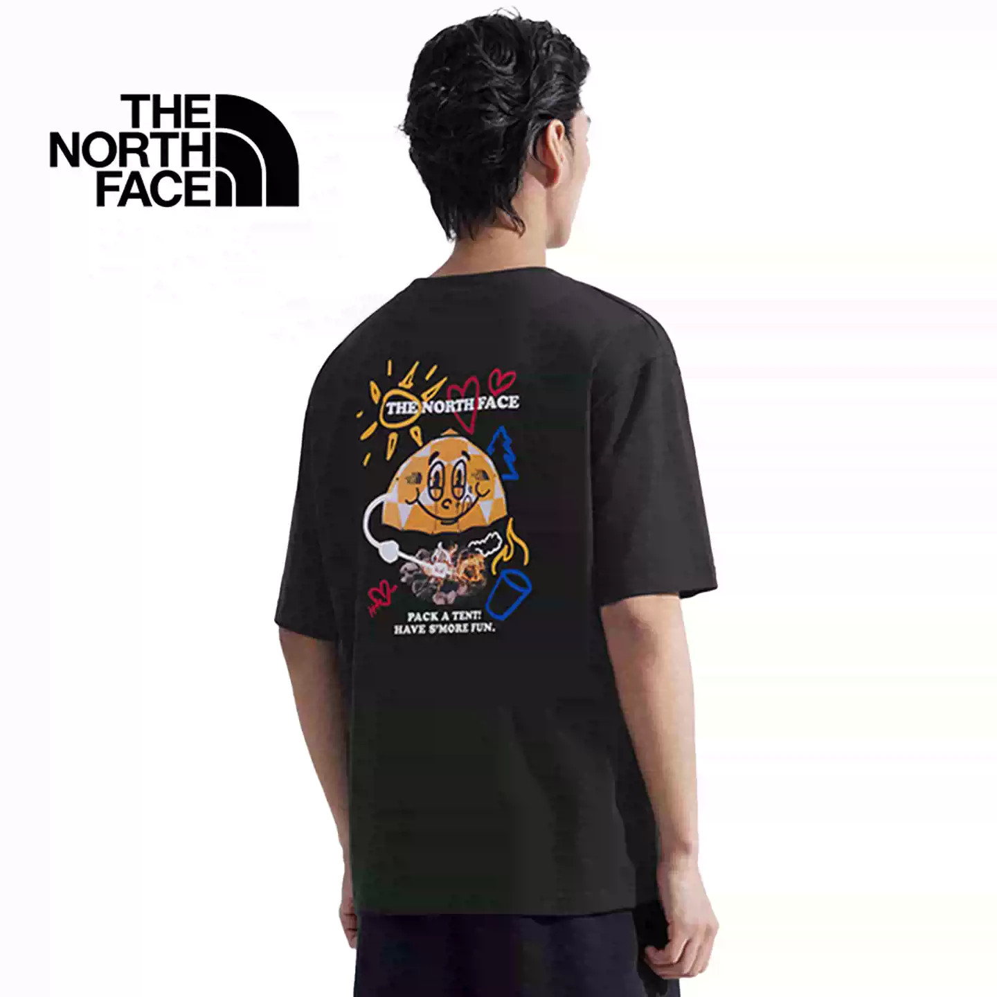 TheNorthFace北面春夏款户外男女同款纯棉印花舒适短袖T恤 8D85