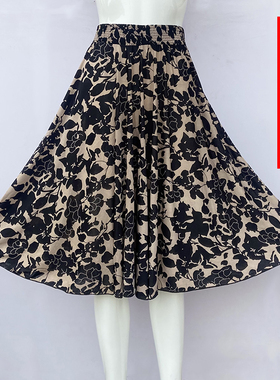 中老年女装夏季薄款半身裙冰丝垂感大摆跳舞裙 妈妈装中长款防透