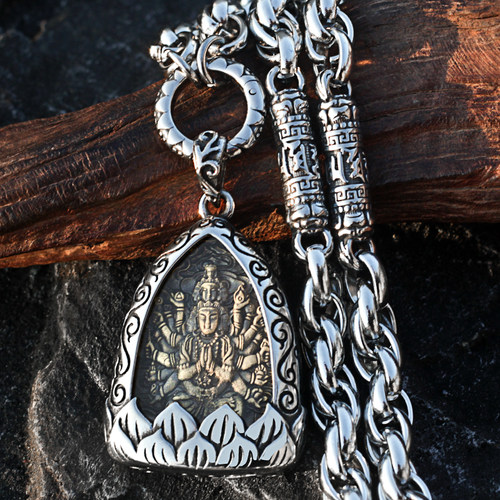 甄子丹同款佛牌项链男守护神霸气