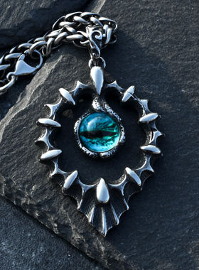 上帝之眼项链男士ins钛钢吊坠