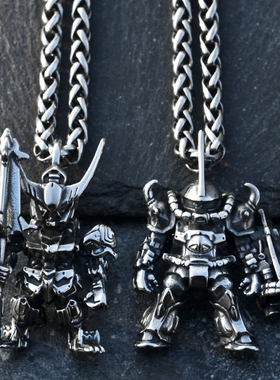 巴巴托斯老虎扎古机器人项链男个性霸气嘻哈潮人钛钢吊坠挂链街头