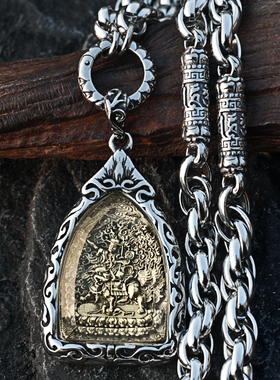 西藏多杰雄天项链男六字真言