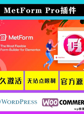 MetForm Pro 汉化中文版 Elementor拖放式联系表单生成器插件下载